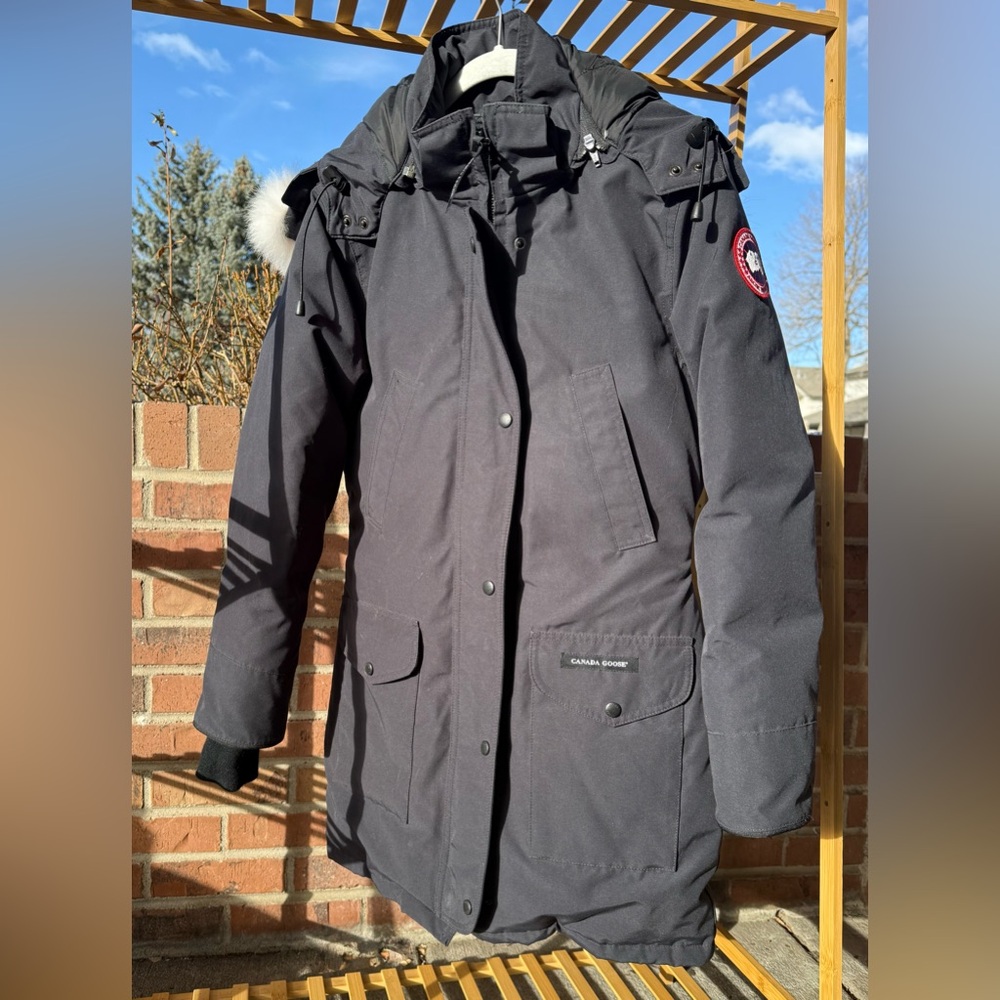 Canada Goose Trillium Parka Navy Small Real Fur Made in Canada